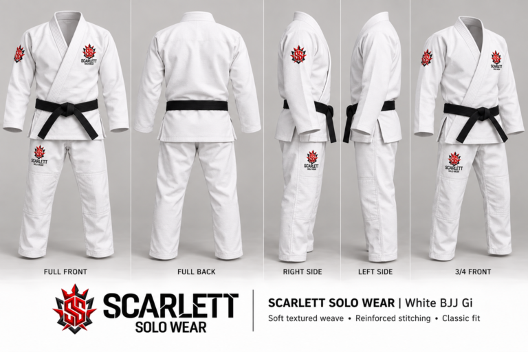 Scarlett Solo Wear white BJJ gi multi-view