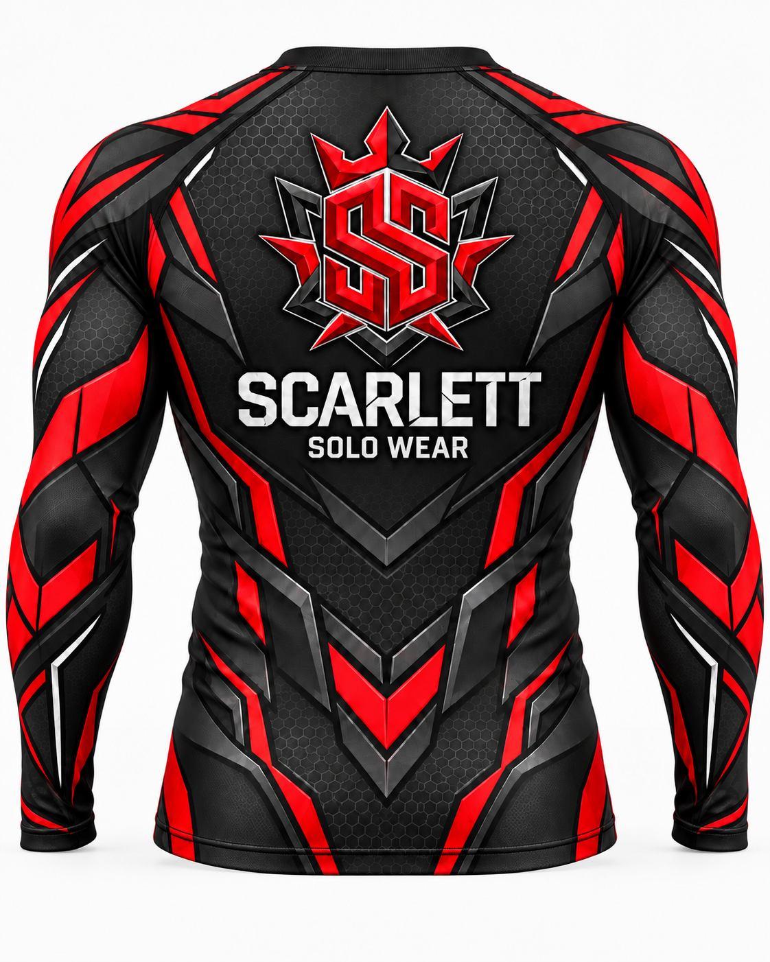 Crimson Armor long sleeve rash guard back view