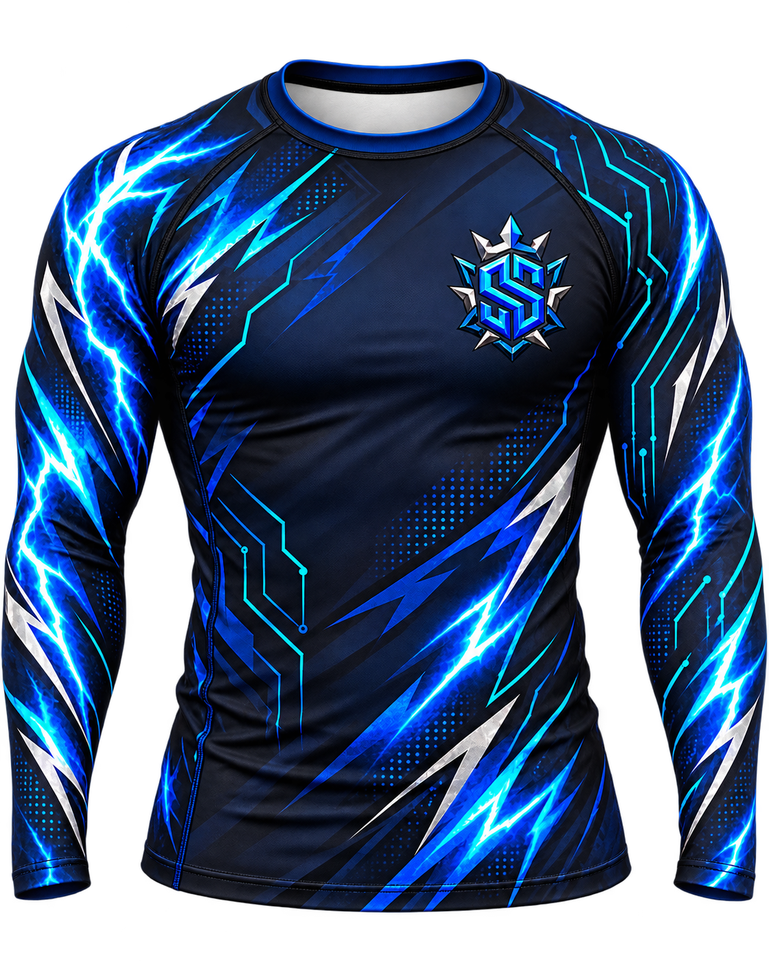 Electric Surge long sleeve rash guard front view