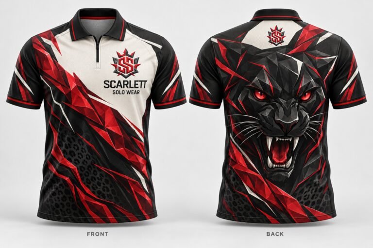 Scarlett Panther custom polo jersey front and back